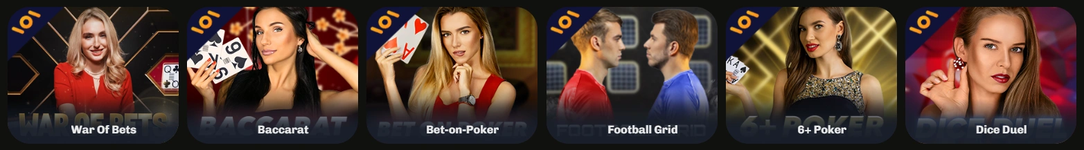 Velobet live casino and table games section